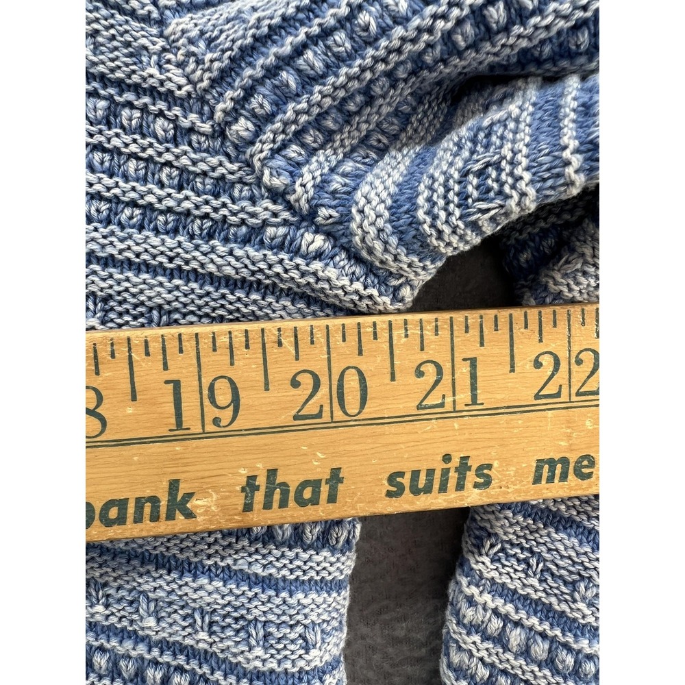 Abercrombie & Fitch Sweater Mens Medium Blue White Crewneck Pullover Striped - Picture 3 of 9